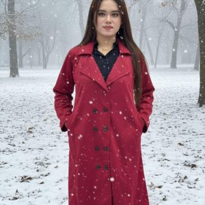 Long Premium Overcoat Maroon