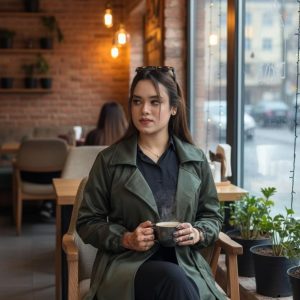 Long Premium Overcoat Olive